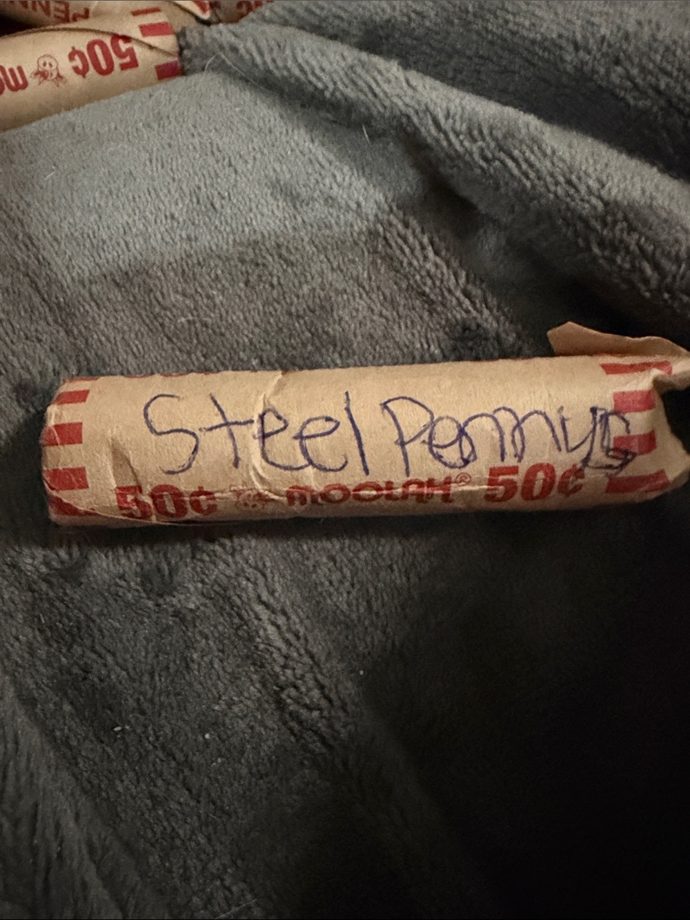 Vintage 1943 WWII Steel Penny Roll - 50 Coins (Genuine Wartime Emergency Cents)